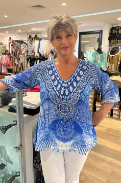Online Amalfi Blue Gypsy Top - FS16 Shirts & Tops