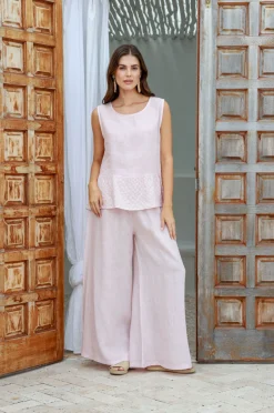 Sale Amara Pant - Blush - IC22 Linen Lovers|Ladies Pants