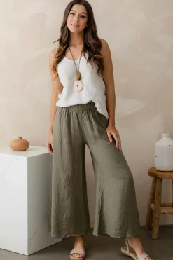 Hot Amara Pant - Slate - IC22 Linen Lovers|Ladies Pants