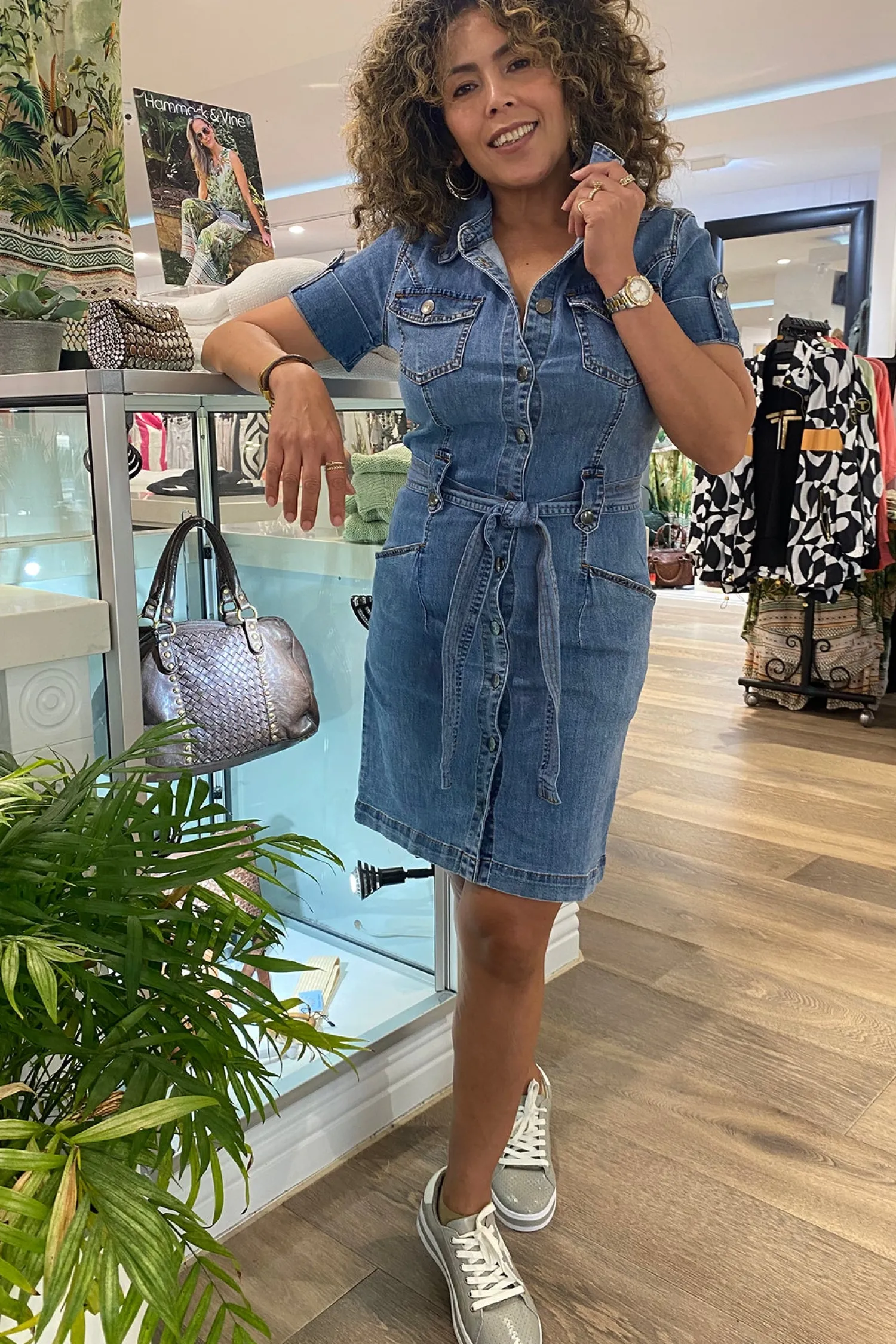 Discount Argyll Trench Dress - Light Wash - NLJ2 Dresses
