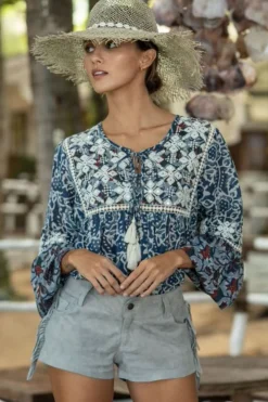Sale Aster Blouse - Blue - M22 Shirts & Tops