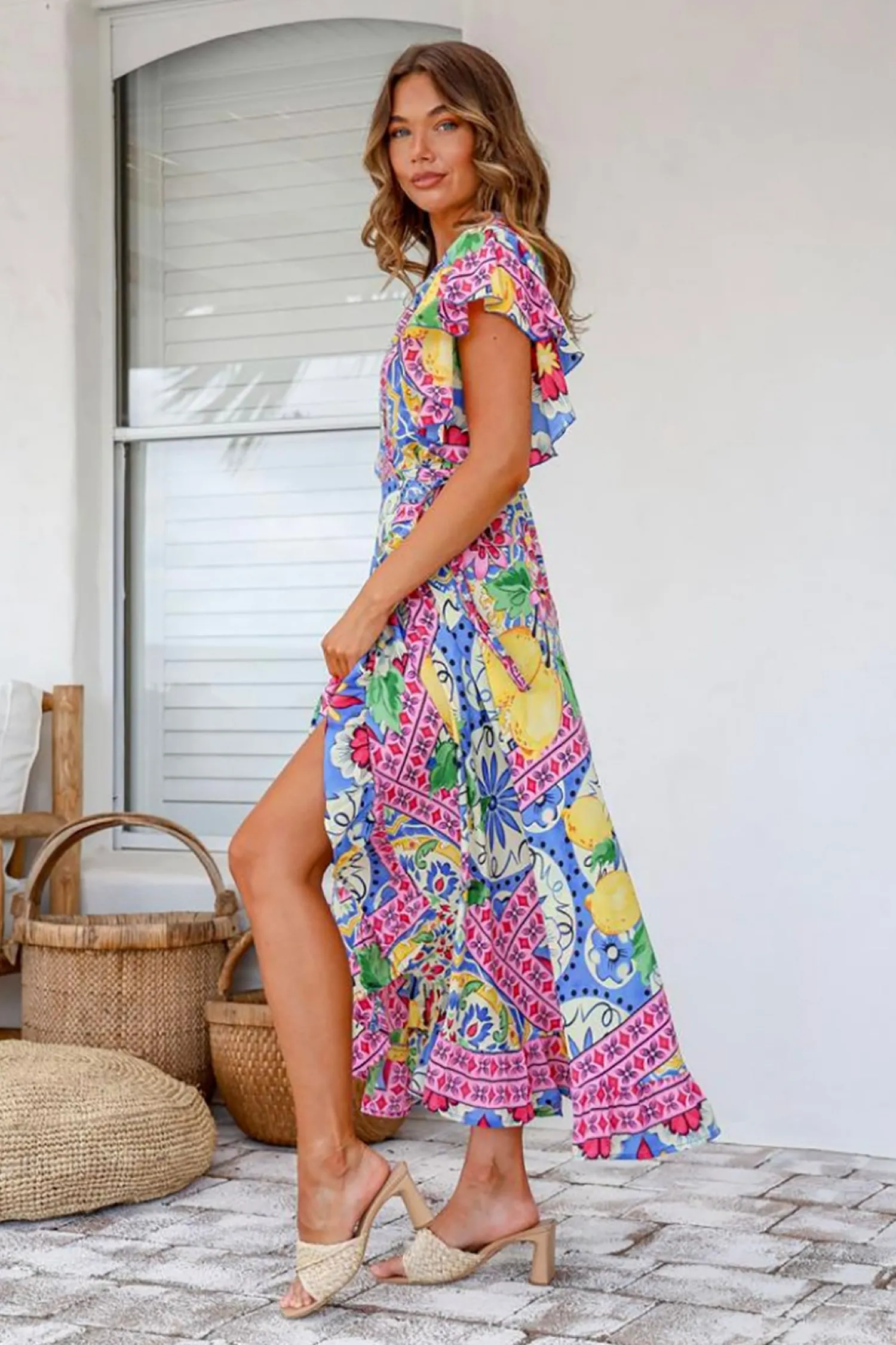 Sale Ava Wrap Dress - Lemon - LT3 Dresses