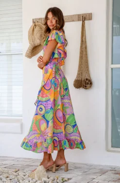 Online Ava Wrap Dress - Melon - LT3 Dresses