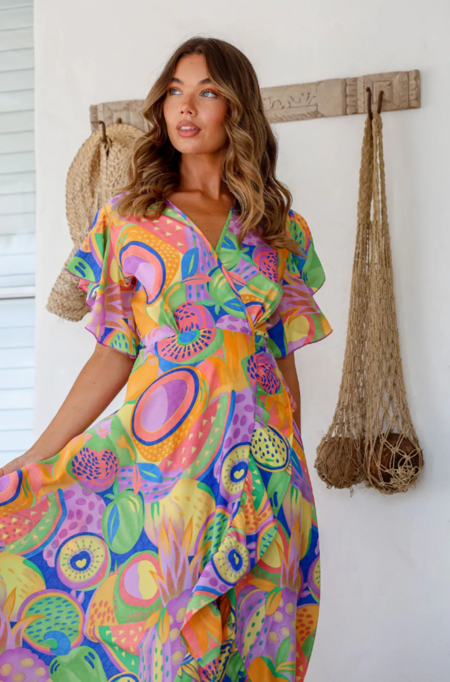 Online Ava Wrap Dress - Melon - LT3 Dresses