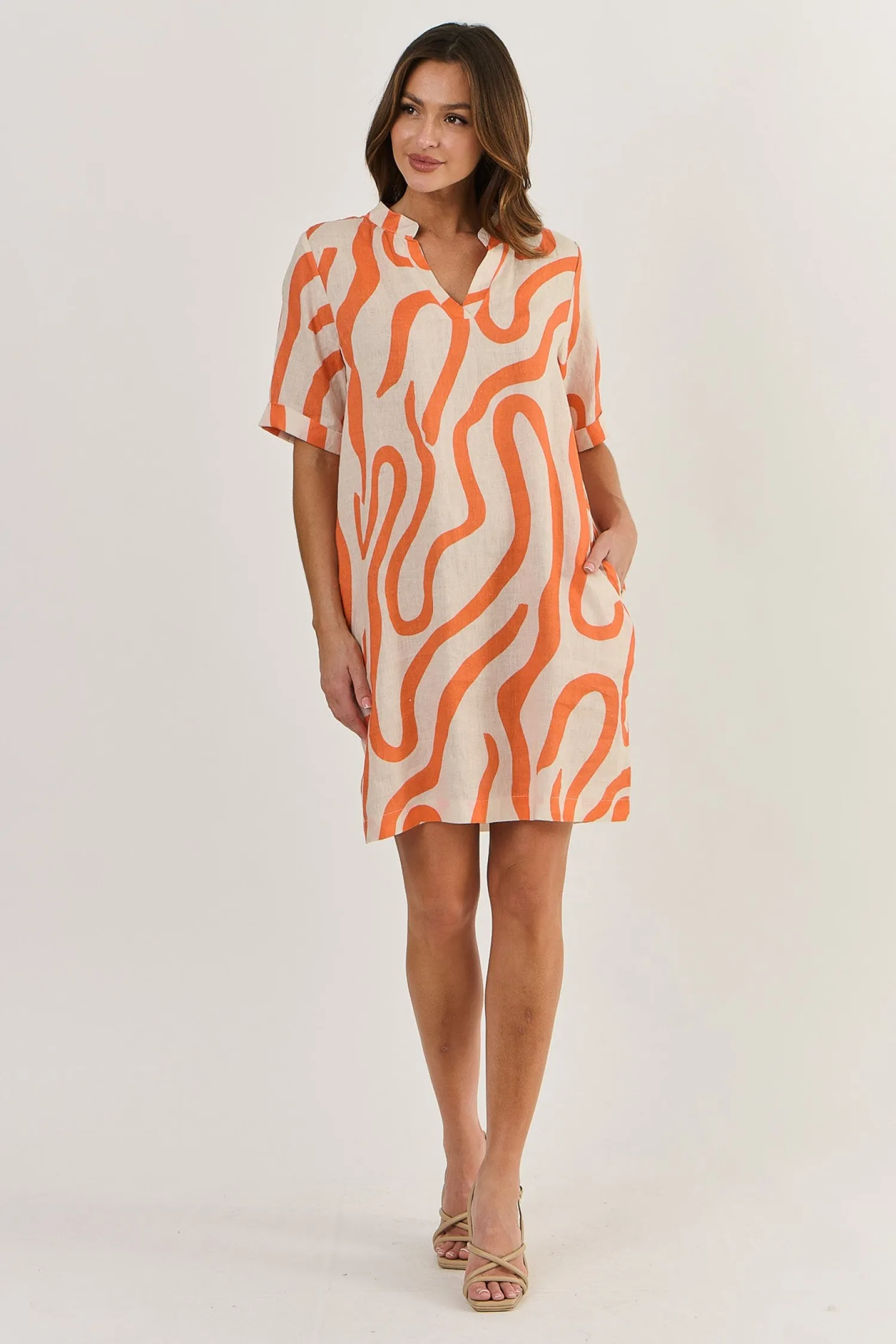 Clearance Avalon Linen Dress - Tamarind - OJ42 Dresses