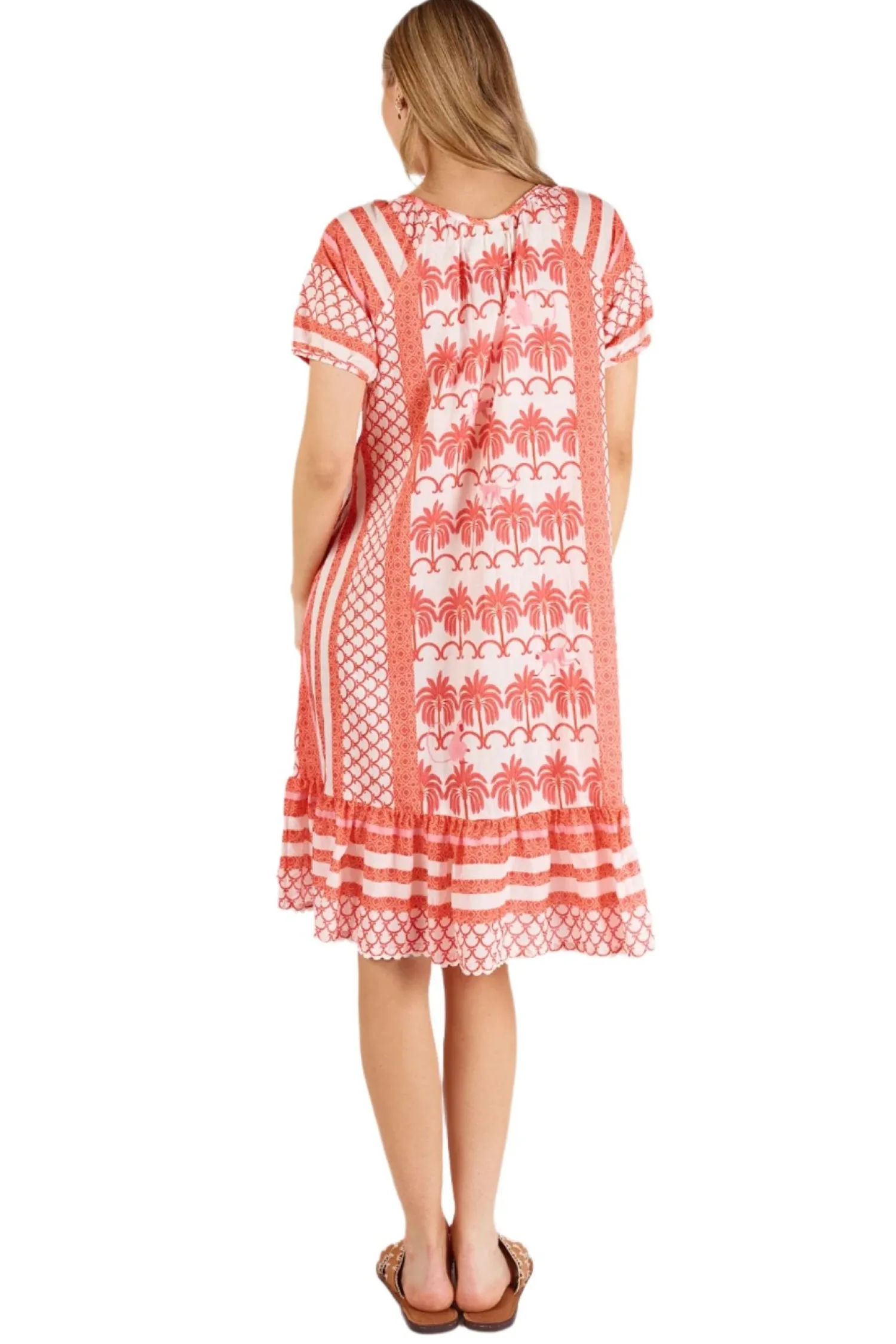 Blakely Shirred Dress - Melon - LL45 Dresses