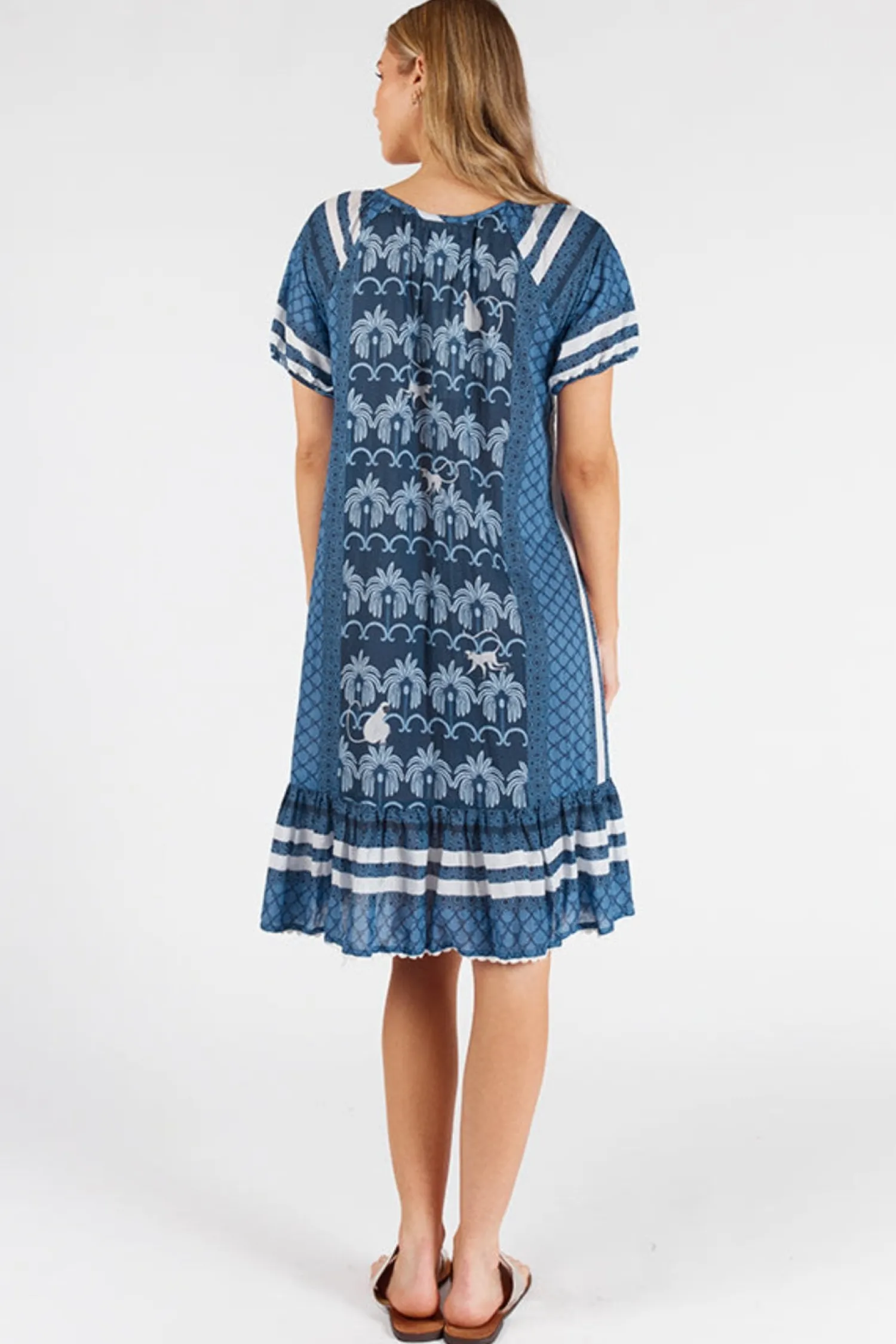 Hot Blakely Shirred Dress - Navy - LL45 Dresses