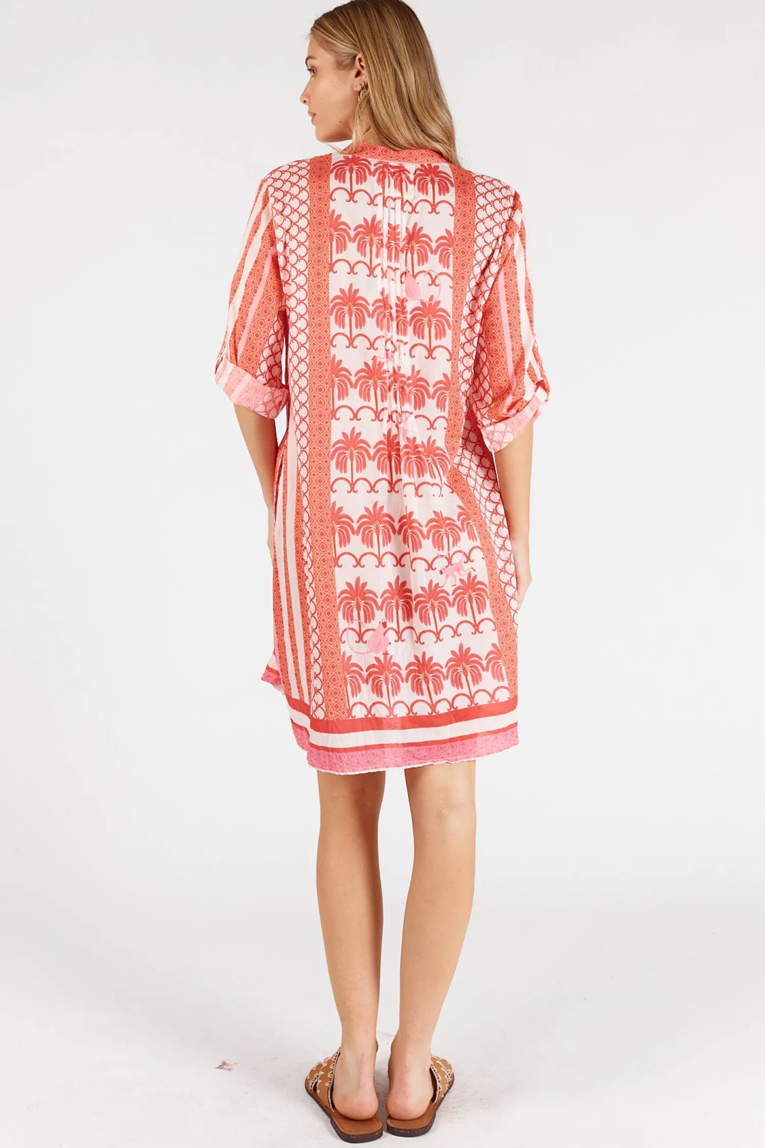 Discount Blakely Tucked Dress - Melon - LL48 Dresses