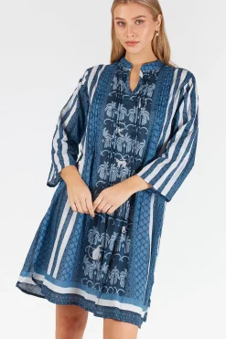 Sale Blakely Tucked Dress - Navy - LL48 Dresses