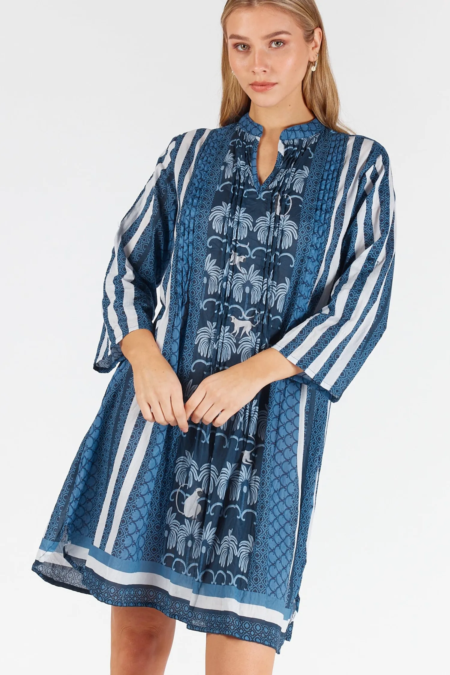 Sale Blakely Tucked Dress - Navy - LL48 Dresses
