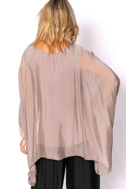 Outlet Cameron Silk Top - Taupe - TIC7 Shirts & Tops