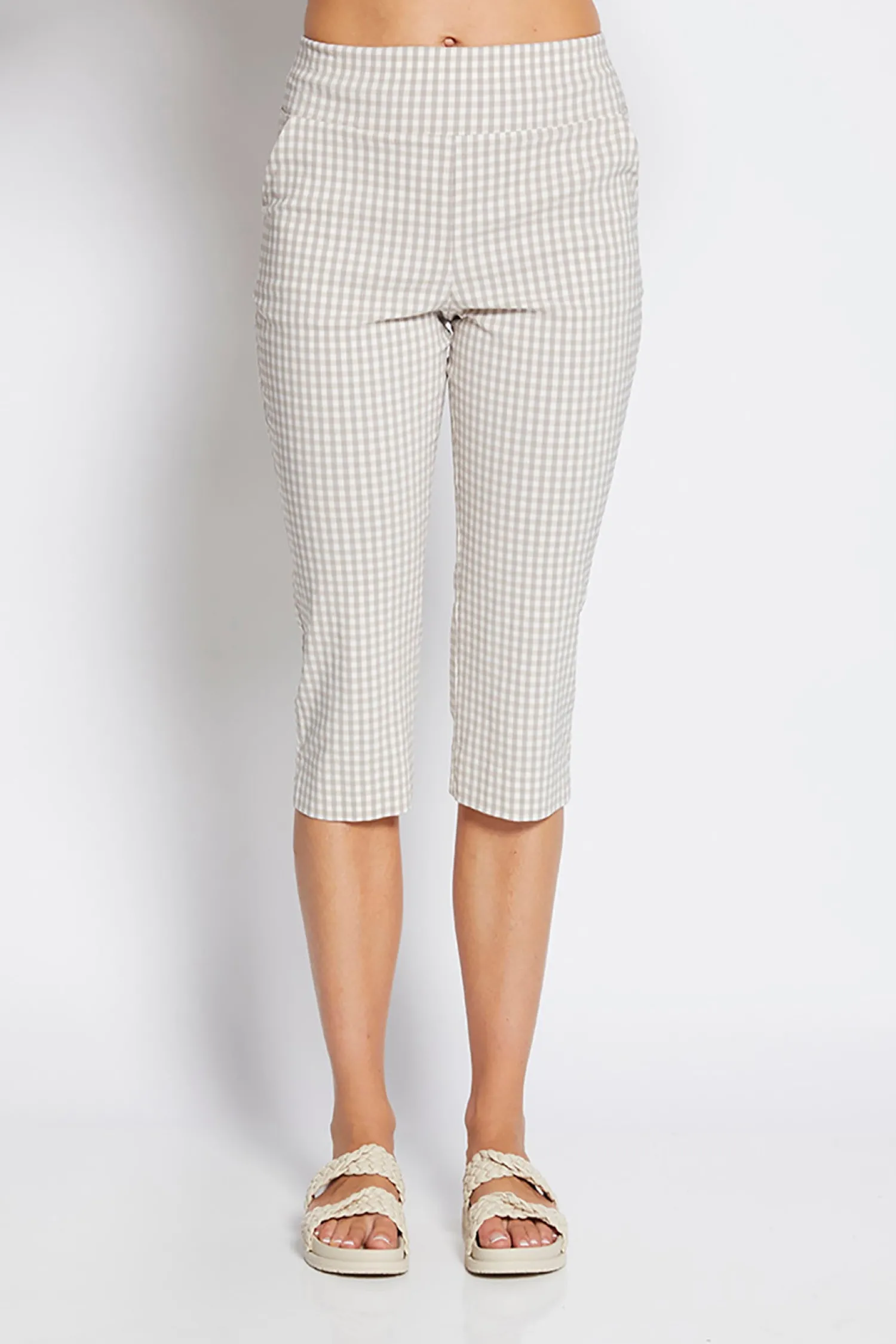 Hot Capri Pocket Pant - Gingham - PH45 Ladies Pants