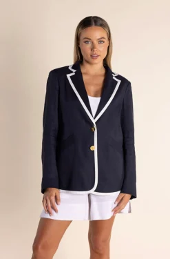 Cara Blazer - Navy/White - TT45 Coats & Jackets