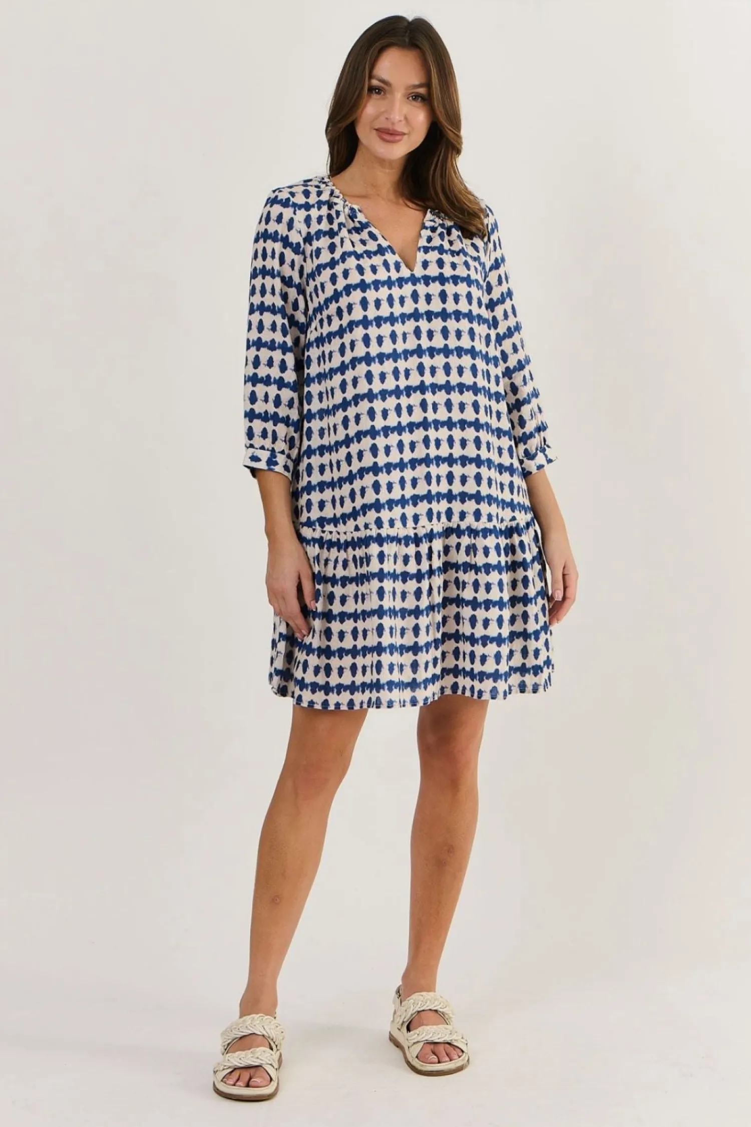 Discount Carol Linen Dress - Delta Blot - OJ48 Dresses