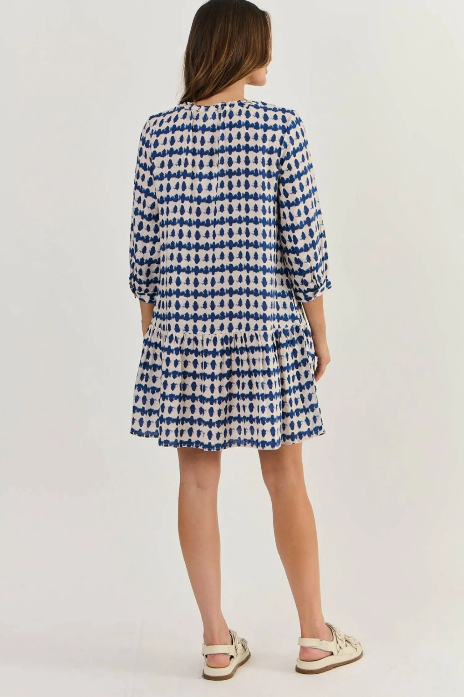 Discount Carol Linen Dress - Delta Blot - OJ48 Dresses