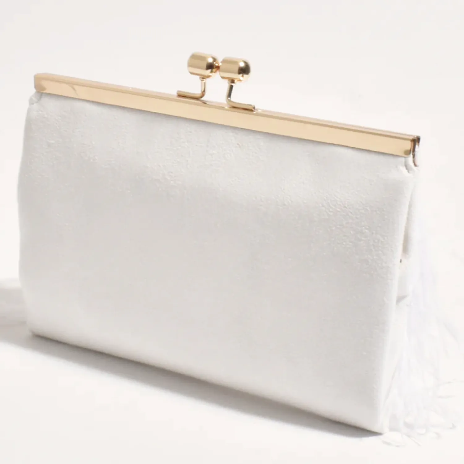 Online Cher Feather Floaty Clutch - White - AD13 Handbags