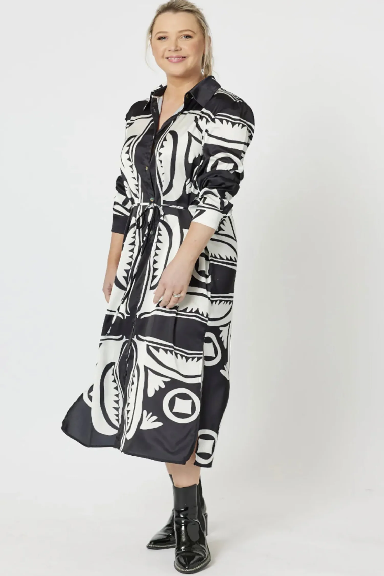 Outlet Chic Print Dress - Black - HV36 Dresses