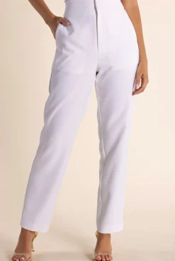 Outlet Clare 7/8 Suit Pant - White - TT51 Ladies Pants