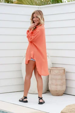 Best Classic Beach Shirt - Tangerine - FR15 Shirts & Tops