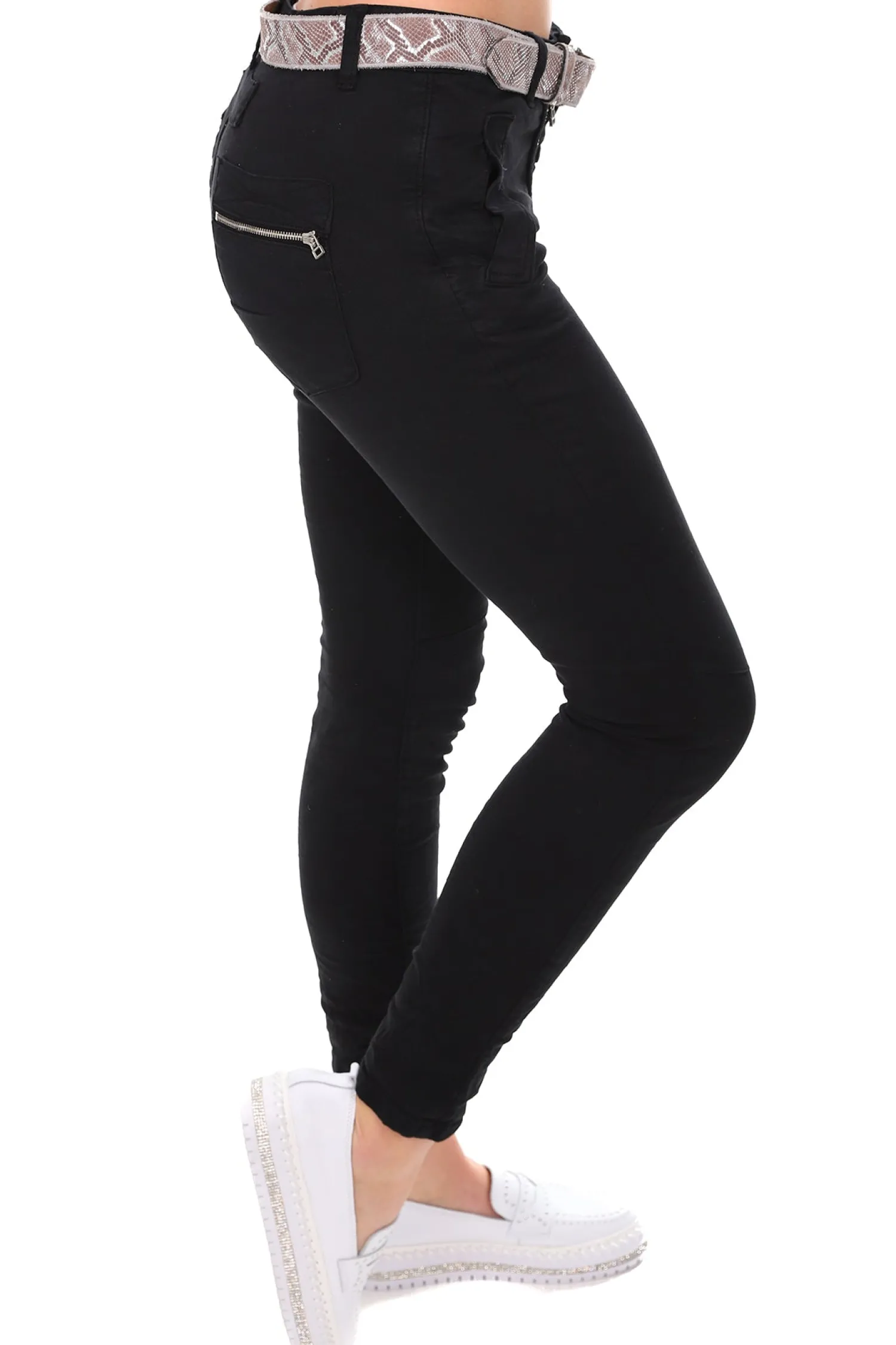Hot Classic Button Jeans - Black - IS10 Women Women's Jeans