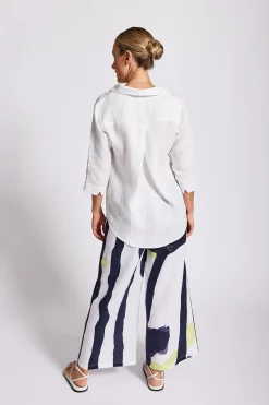 Outlet Collared Tunic Top - White - SS12 Shirts & Tops