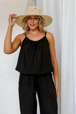 Hot Comodo Singlet Top - Black - FA26 Linen Lovers|Shirts & Tops