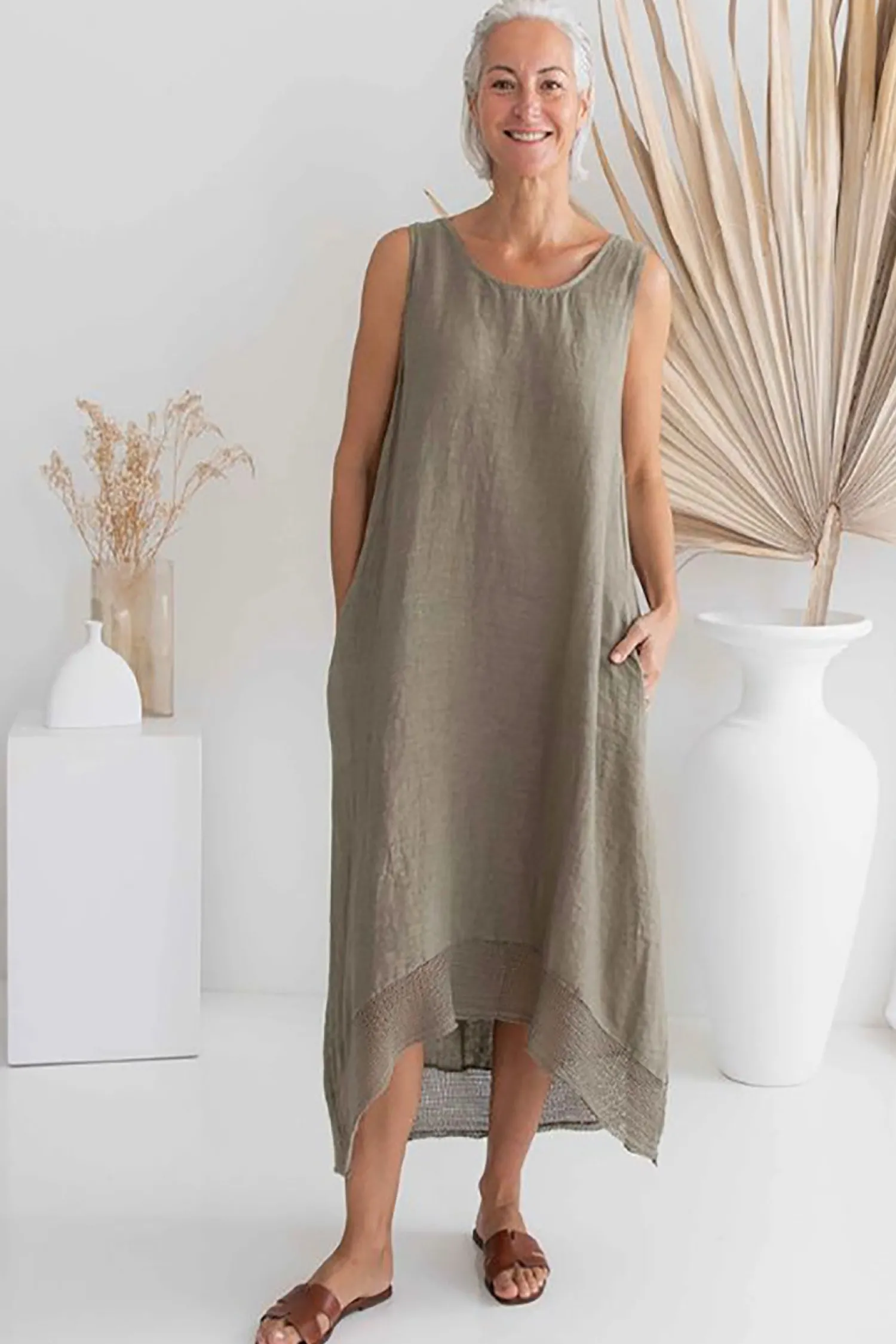 Sale Cortina Dress - Slate - IC50 Linen Lovers|Dresses