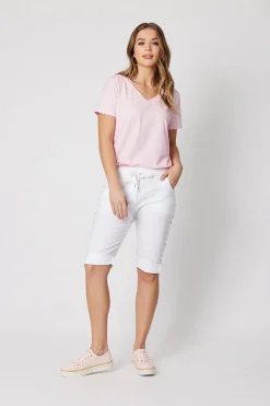 Sale Crushed Jean Short | White | TZ50 Shorts