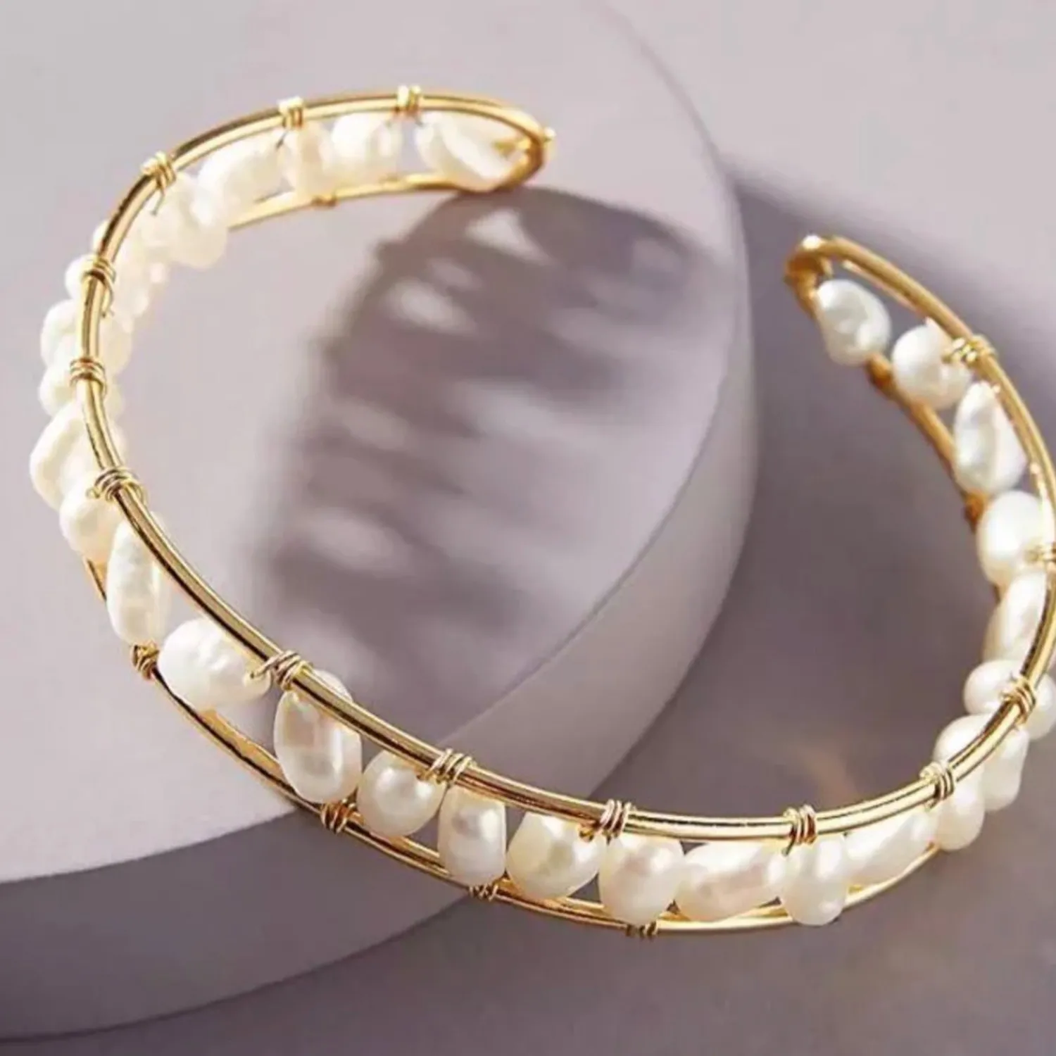 Best Deborah Freshwater Pearl Bangle - Gold Jewellery