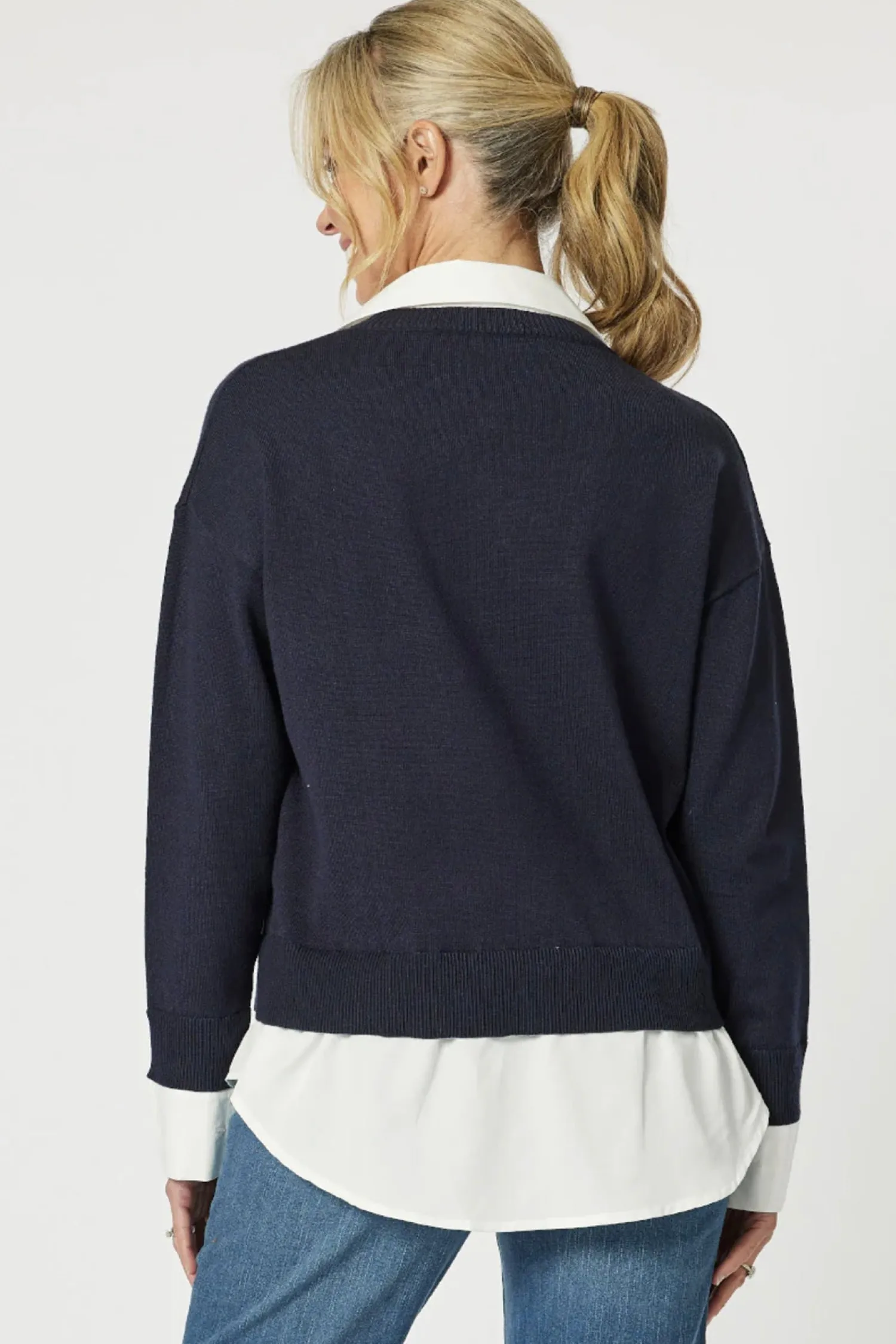 Discount Dee 2 In 1 Jumper - Navy - GS14 Jumpers & Knitwear