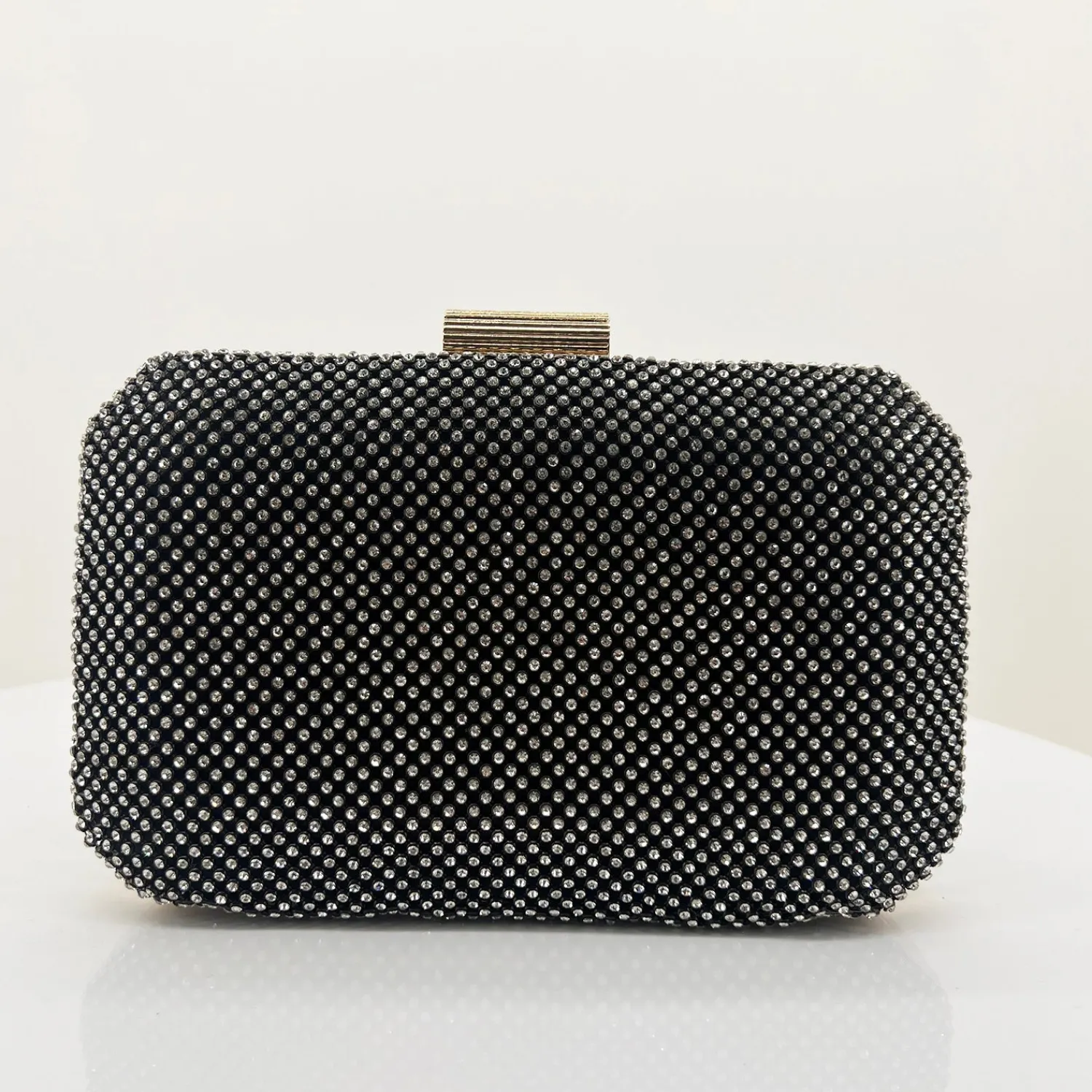 Online Diamante Mesh Clutch - Black Crystal - AD17 Handbags