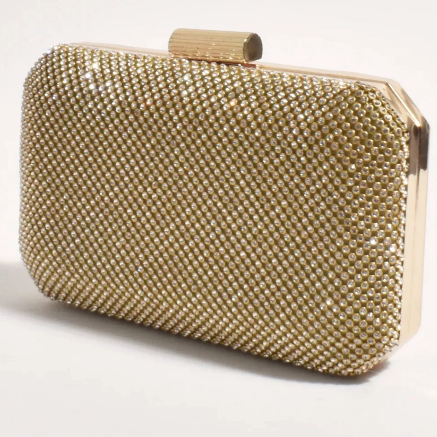 Hot Diamante Mesh Clutch - Gold Crystal - AD17 Handbags