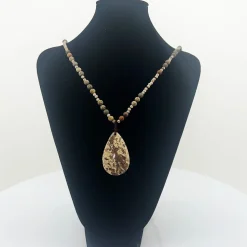Online Earth Tone Crystal & Stone Necklace - CG55 Jewellery
