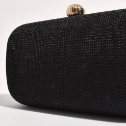 Online Ella Woven Structured Clutch - Black - AD5 Handbags