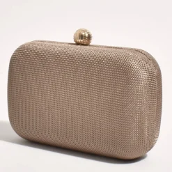 Hot Ella Woven Structured Clutch - Choc - AD5 Handbags