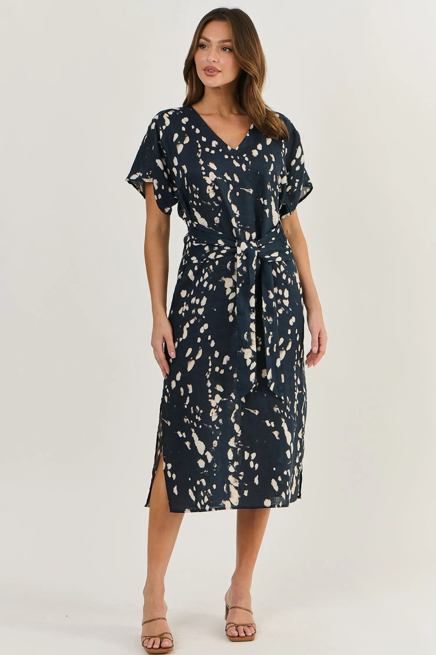 Hot Ellison Linen Dress - Universe -OJ29 Dresses