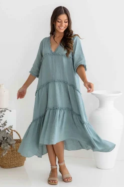 Emily Dress - Blue - IC40 Linen Lovers|Dresses