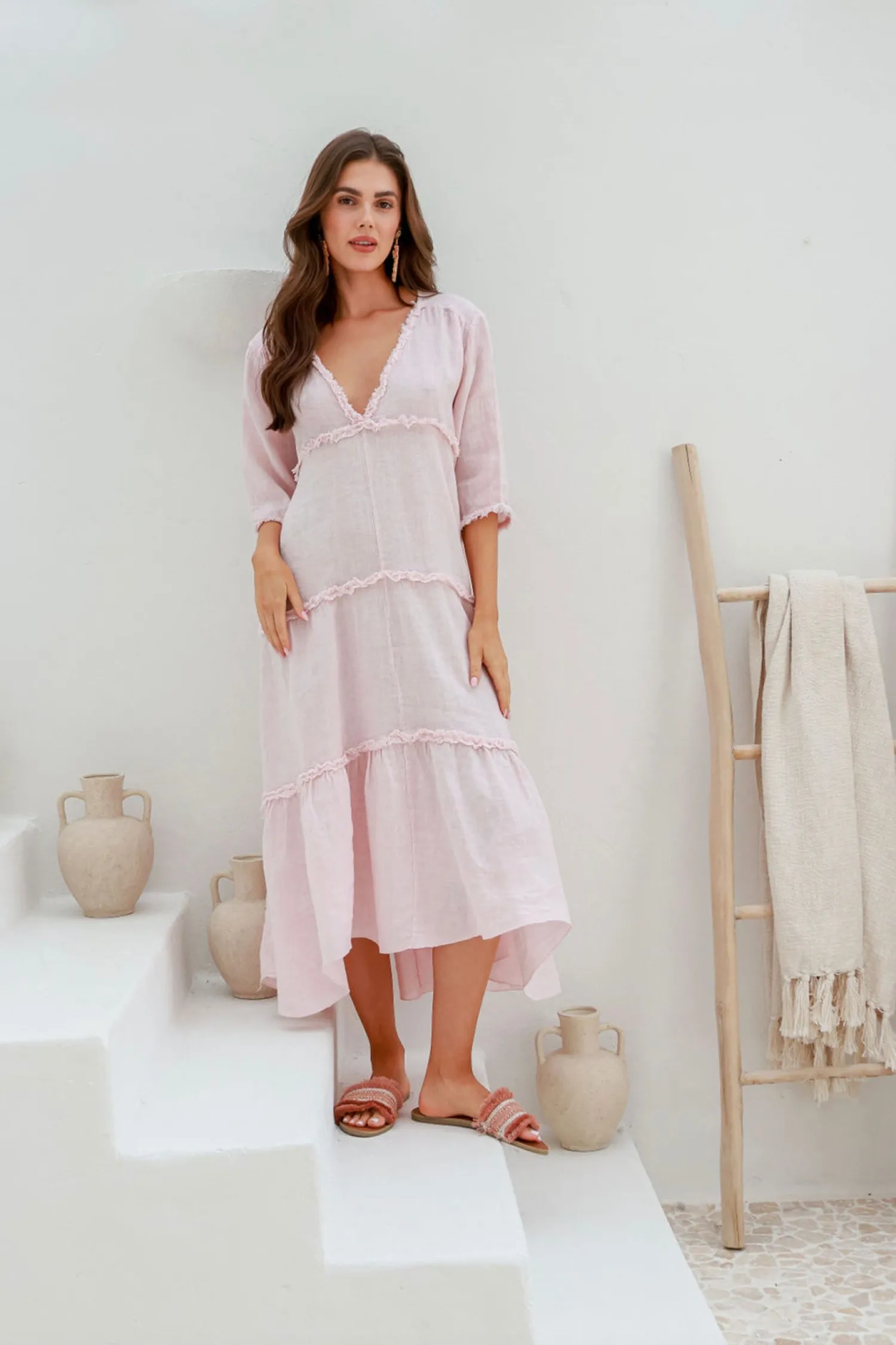 Best Emily Dress - Blush - IC40 Linen Lovers|Dresses
