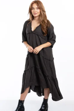 Discount Emily Dress - Chocolate - IC40 Linen Lovers|Dresses