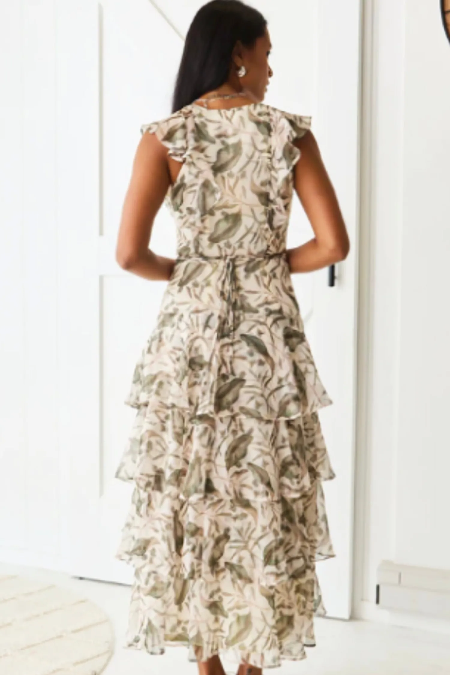 Hot Everly Ivory Foral Tiered Dress - BR1 Dresses