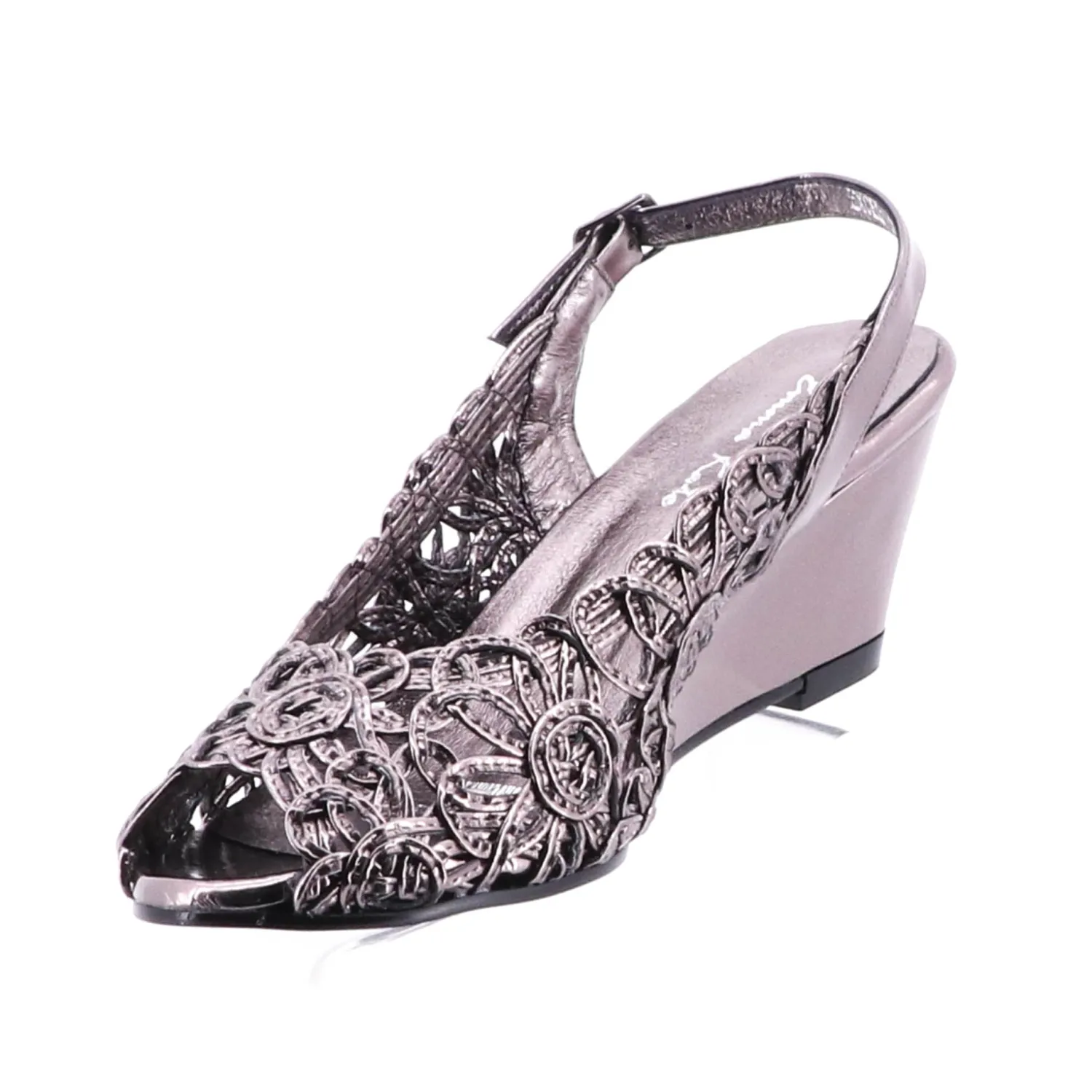Excel Wedge | Pewter | EK2 Wedding Shoes|Wedges