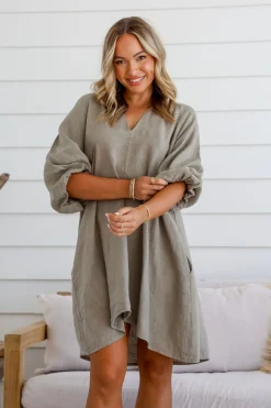 Discount Felice Dress - Dune - FA27 Linen Lovers|Dresses