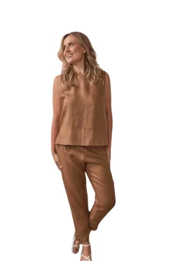 Sale Flat Front 7/8 Pant - Toffee - SS15 Ladies Pants