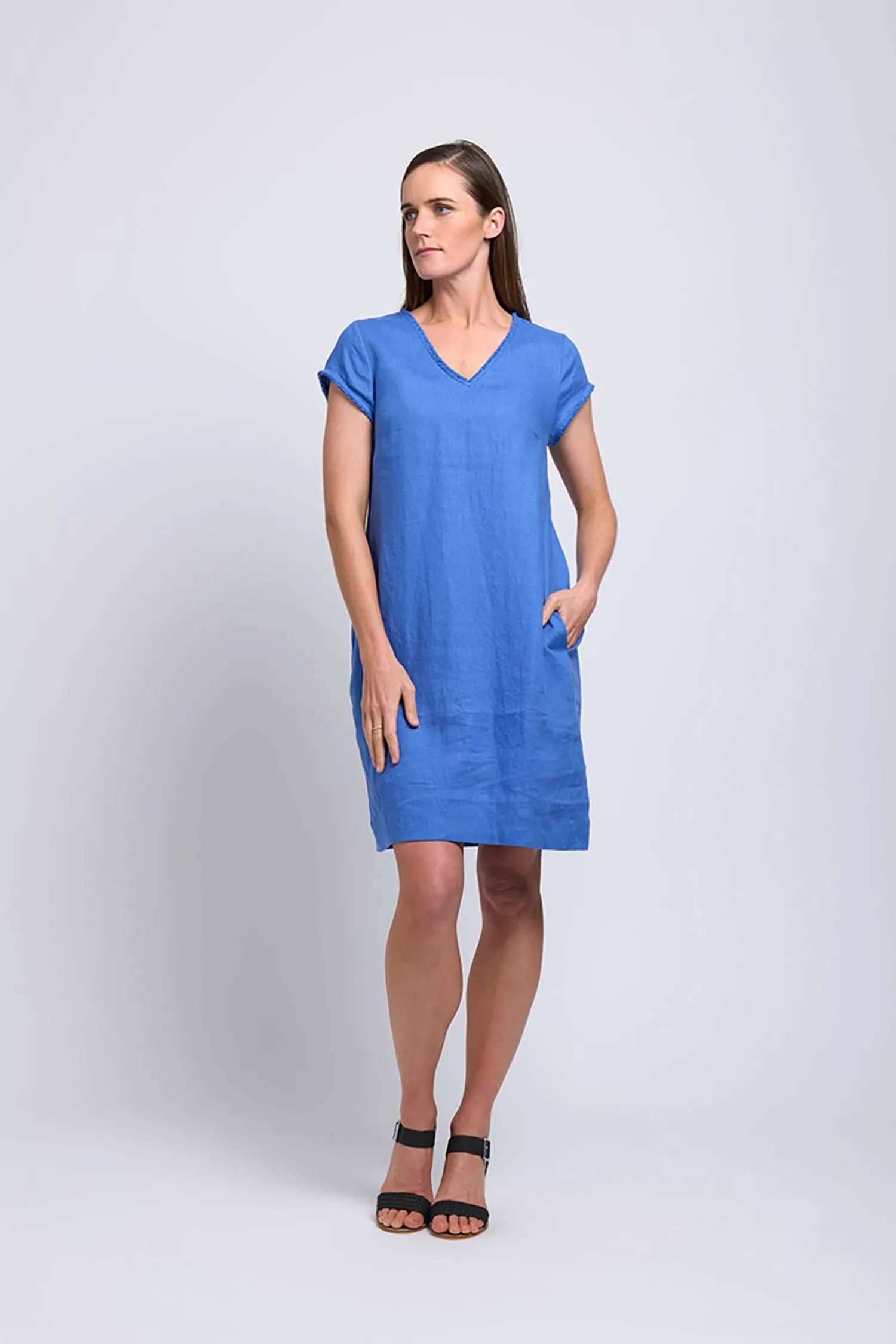 Hot Fringe Festival Dress - Bold Blue - F7 Linen Lovers|Dresses