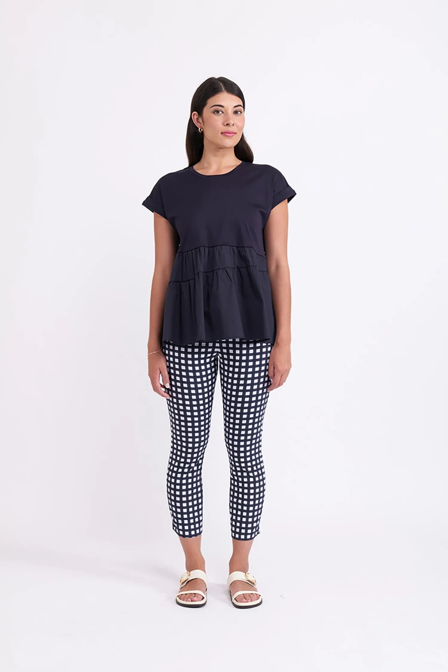 Online Fuss Free Capri - Checker - F6 Ladies Pants