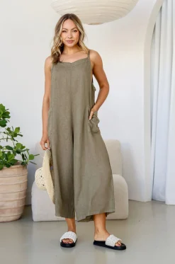 Hot Gelsa Jumpsuit - Slate - FA7 Jumpsuits|Linen Lovers