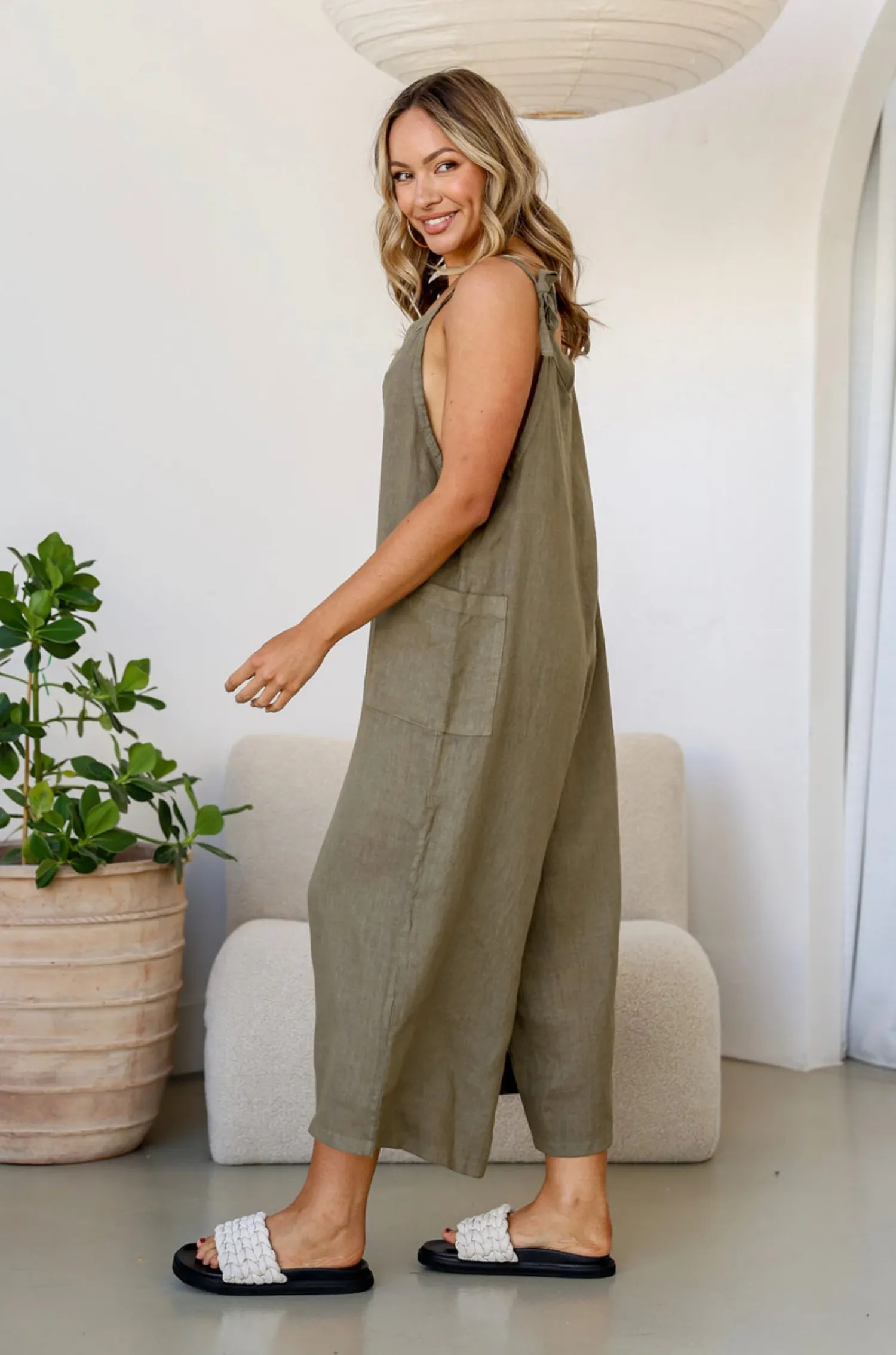 Hot Gelsa Jumpsuit - Slate - FA7 Jumpsuits|Linen Lovers