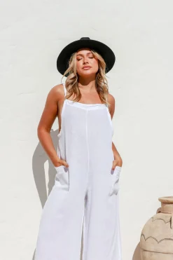 Outlet Gelsa Jumpsuit - White - FA7 Jumpsuits|Linen Lovers