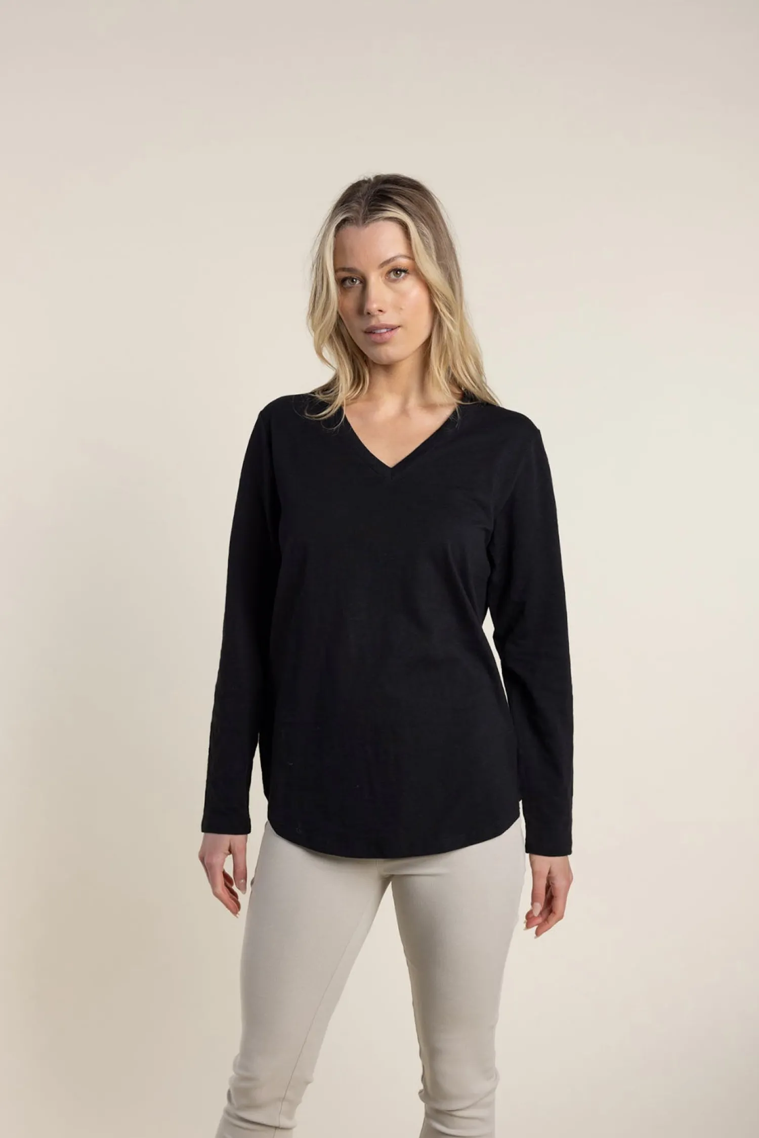 Halli Long Sleeve Tee - Black - TT39 Shirts & Tops
