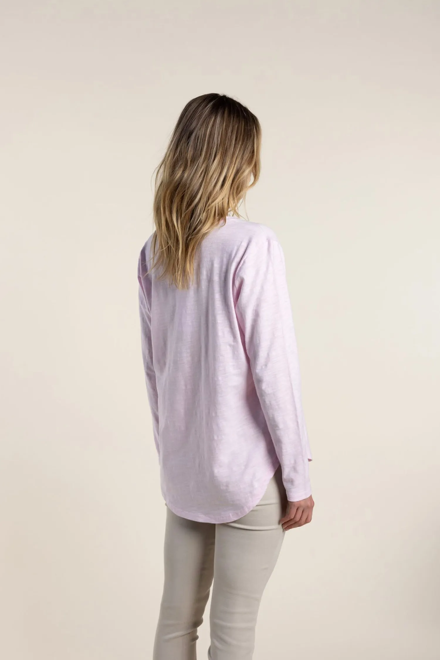 Best Halli Long Sleeve Tee - Pale Pink- TT39 Shirts & Tops